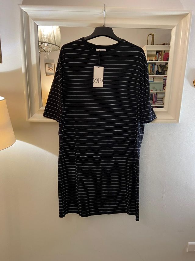 Vestido Zara rayas midi algodón