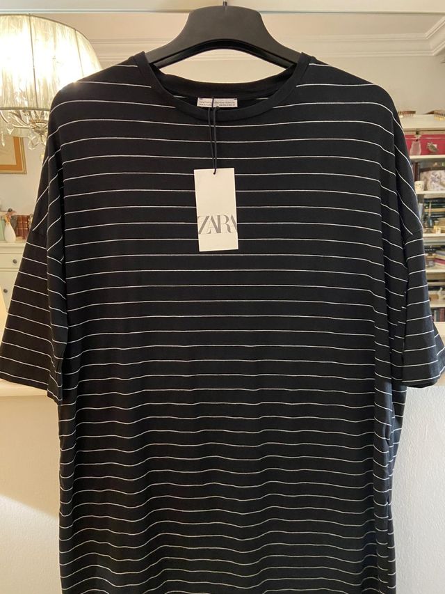 Vestido Zara rayas midi algodón