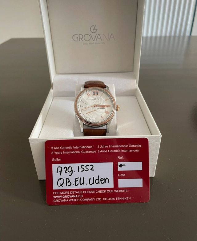 Grovan Reloj Retrogrado - Marrón Plata Big date