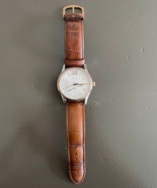 Grovan Reloj Retrogrado - Marrón Plata Big date