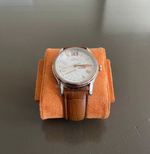 Grovan Reloj Retrogrado - Marrón Plata Big date