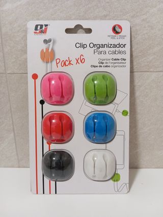 6 Clips organizadores cables Nineandone