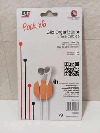 6 Clips organizadores cables Nineandone