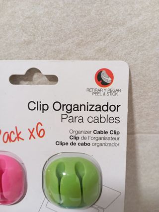 6 Clips organizadores cables Nineandone