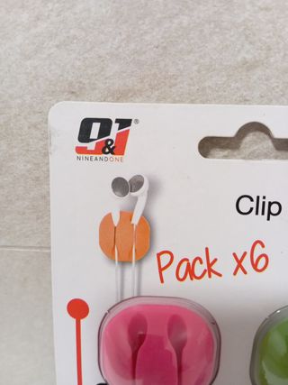 6 Clips organizadores cables Nineandone