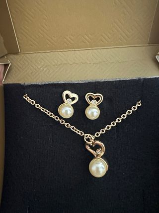 Conjunto Joyas Corazón Perla