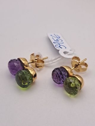 Pendientes oro 18k amatista