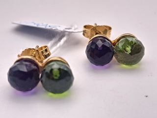 Pendientes oro 18k amatista