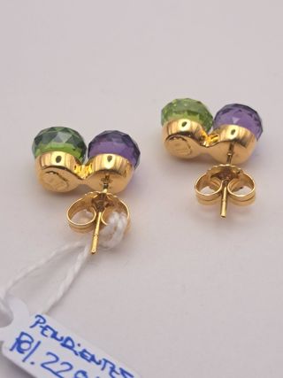 Pendientes oro 18k amatista