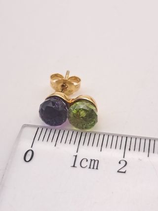 Pendientes oro 18k amatista