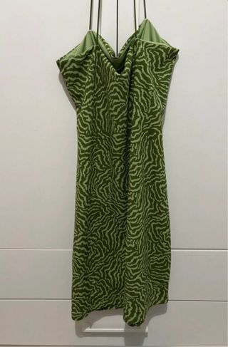 Vestito H&M verde stampa zebrata