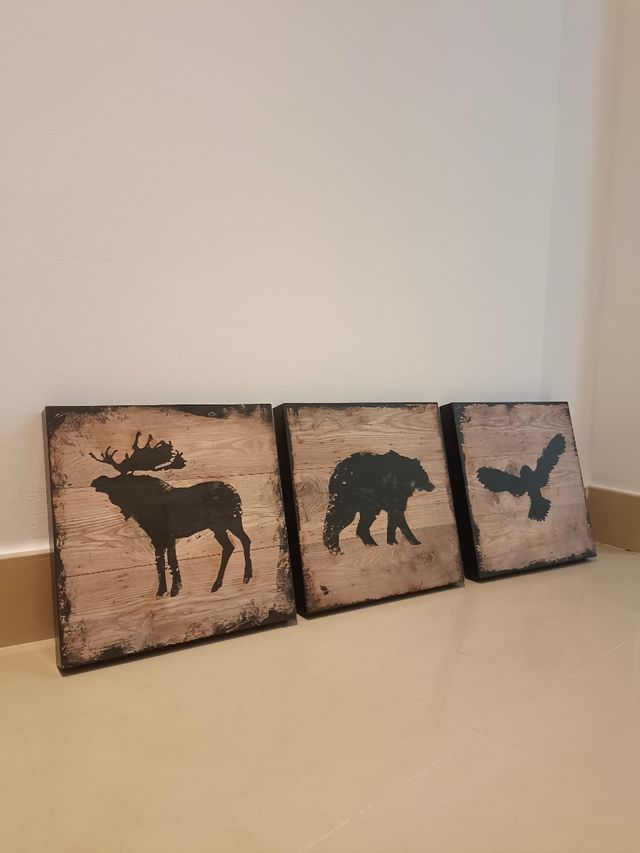 3 Cuadros madera estilo nórdico IKEA