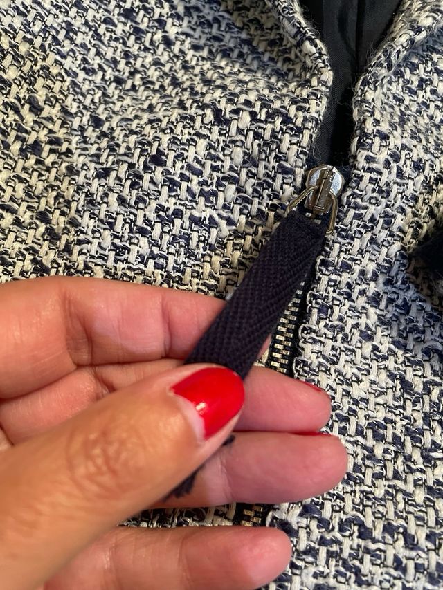 Blazer Adolfo Domínguez blanco-azul, talla L