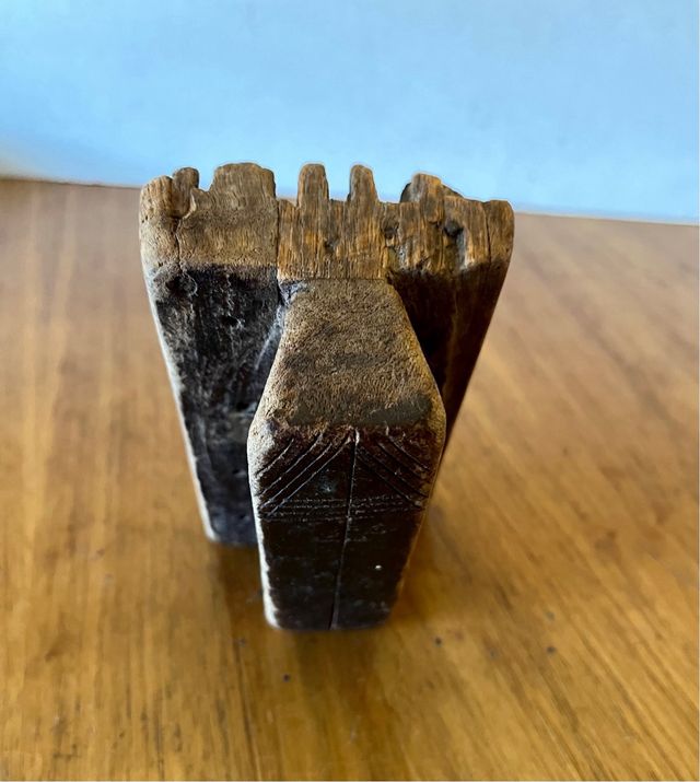 2 blocchi di legno, stampa tessile antica, India