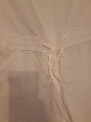 Pantalón Embarazo Blanco Lino XXL