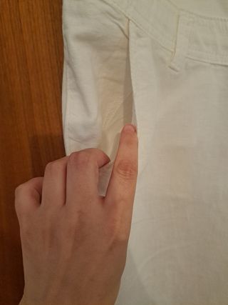 Pantalón Embarazo Blanco Lino XXL