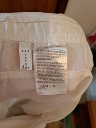 Pantalón Embarazo Blanco Lino XXL