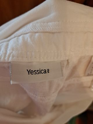 Pantalón Embarazo Blanco Lino XXL