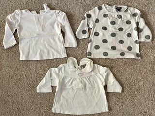 3 Maglie neonata manica lunga 6-9 mesi