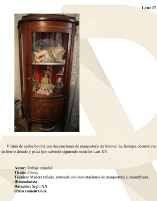 Vitrina Caoba siglo XX - Marquetería