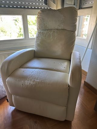 Sillón relax blanco crudo - piel sintética