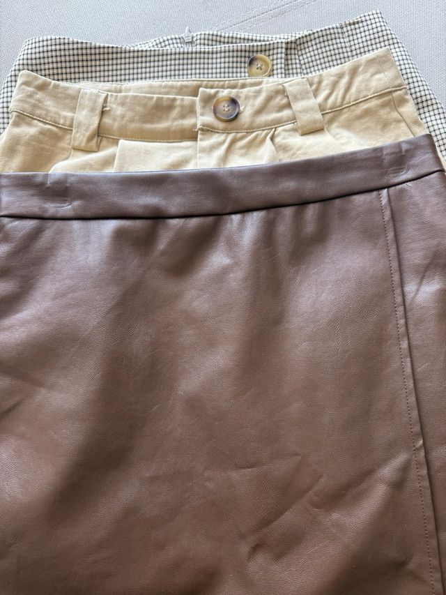 3 Faldas: marrón, beige