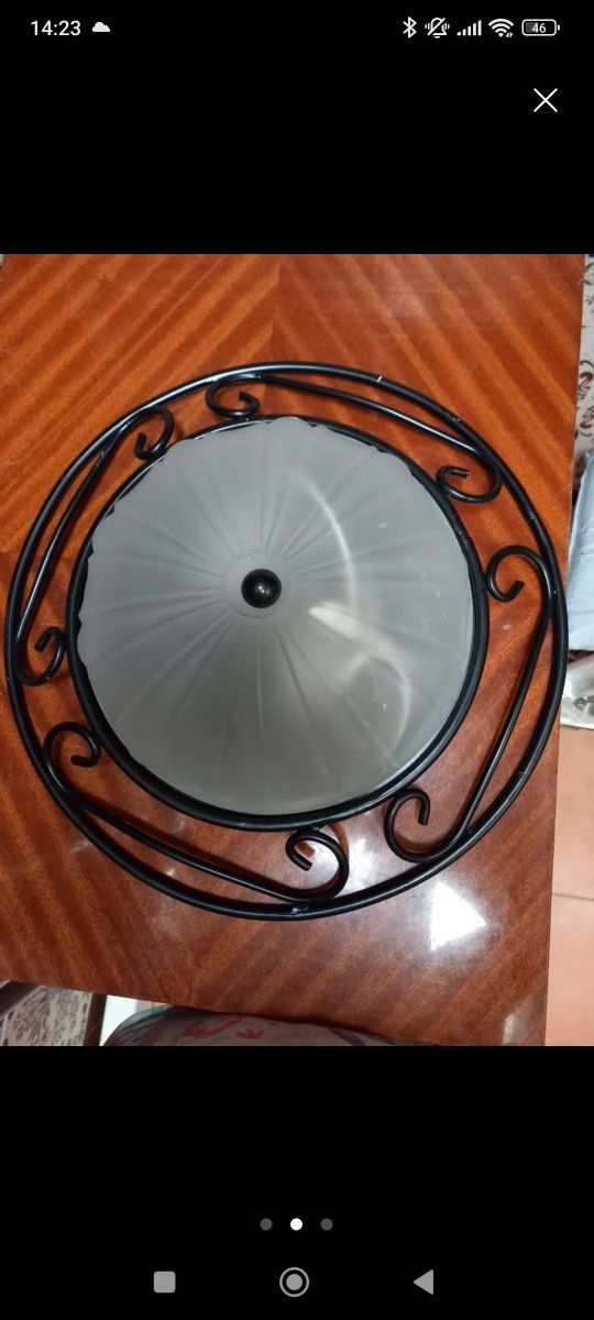 Lampara techo metal 38cm - negra