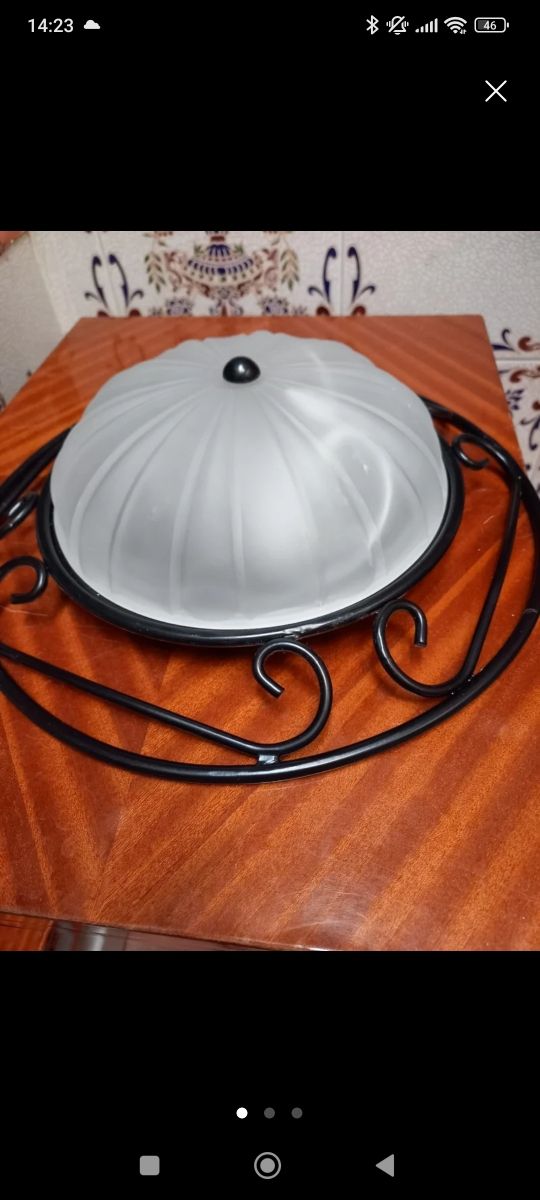 Lampara techo metal 38cm - negra