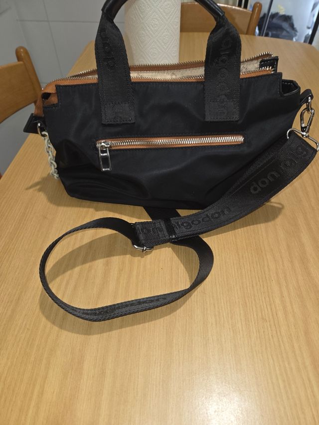 Bolso Don algodón negro-rosa