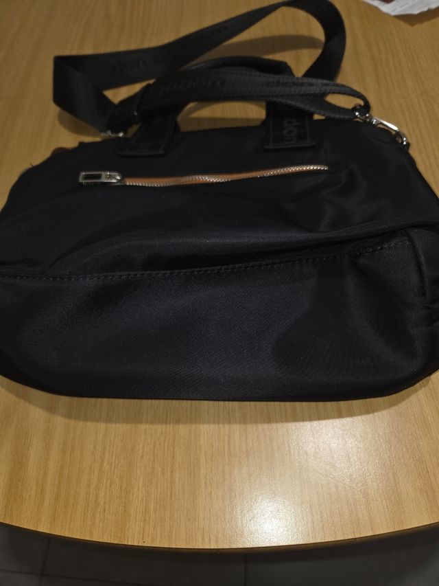 Bolso Don algodón negro-rosa