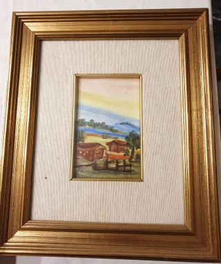 Quadri olio su tela con paesaggio rupestre firmati