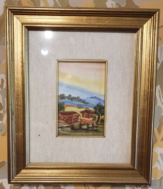 Quadri olio su tela con paesaggio rupestre firmati