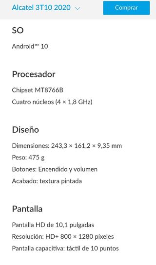 Tablet Alcatel 3T10