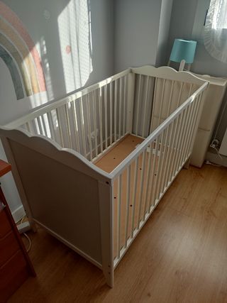 Cuna bebé madera blanca
