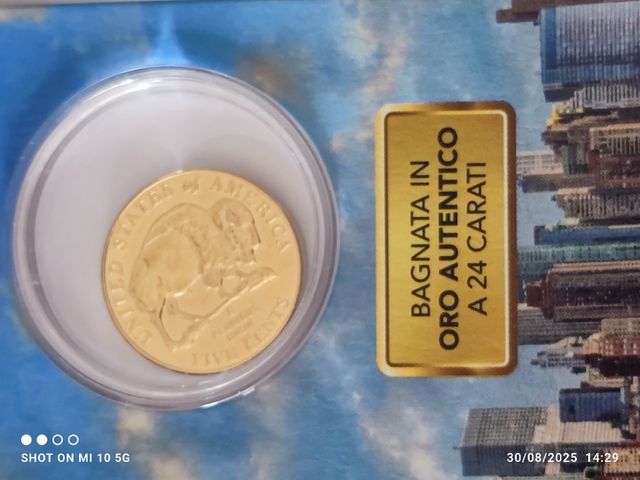 Moneta 2005 in  bagno d'oro