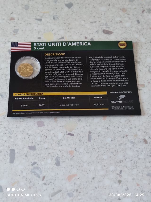 Moneta 2005 in  bagno d'oro