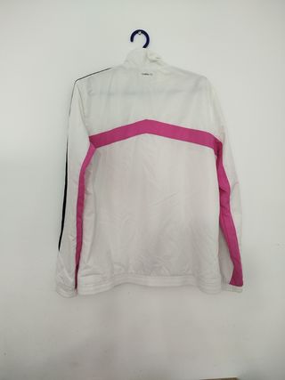 Chaqueta Adidas blanca y rosa