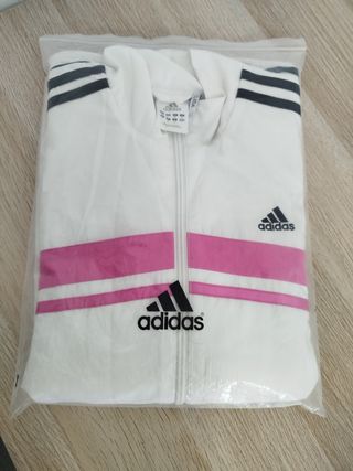 Chaqueta Adidas blanca y rosa