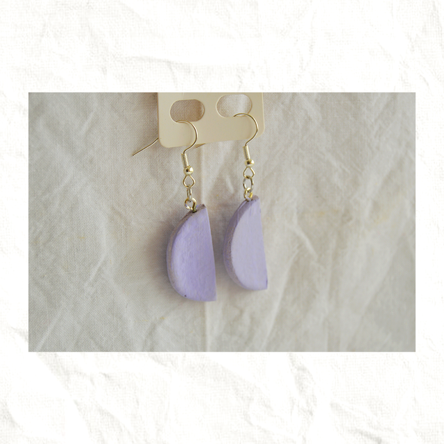 Pendientes Artesanos de Arcilla - Semicírculo