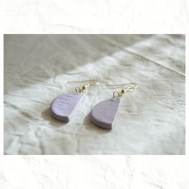 Pendientes Artesanos de Arcilla - Semicírculo