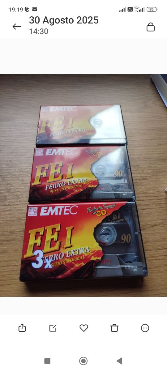 3 Musicassette EMTEC vergini