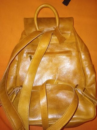 Bolso Mochila Piel Marrón Nueva