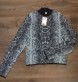 Jersey estampado serpiente - Azul y negro