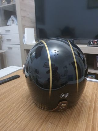 Casco moto vintage negro talla L 