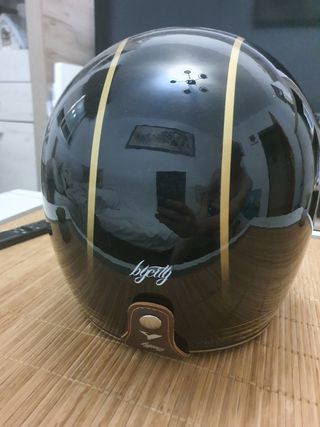 Casco moto vintage negro talla L 