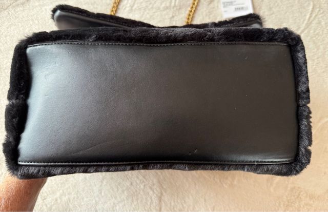 Borsa Gaelle nera ecopelliccia