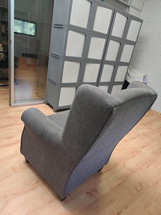 Sillón gris Sillom de tela