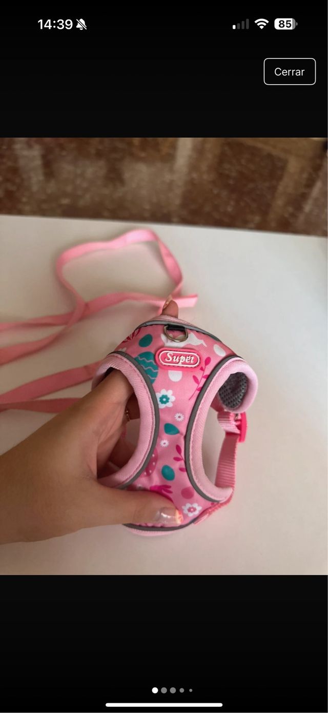 Arnés tipo body xspara mascota Supet rosa y correa