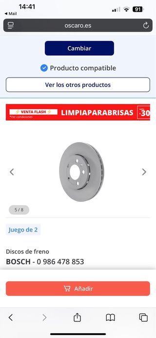 Discos freno Audi A3 - Delanteros