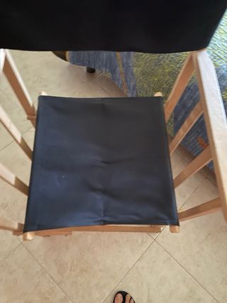 Silla director madera negra, plegable
